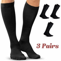 3 PAIRS Compression Socks Wide Calf Plus Size L Knee High 15-20mmHG Sports Socks