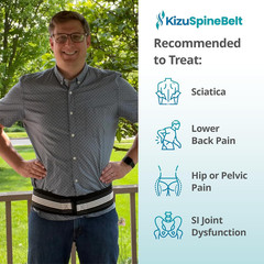 Kizu Relief Belt Lower Back Support Brace SI Joint Support, plus | Adjustable Lu