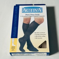 Activa 15-20 mmHg Light Support Compression Dress Socks Color Tan Size Medium