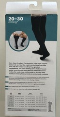 Therafirm Core-Spun Gradient Compression Thigh High Socks 20-30 mmHg Moisture W…