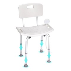 VEVOR Shower Chair Bath Bench with Back for Inside Tub Adjustable Height 350lbs