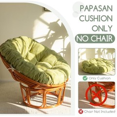 HIGOGOGO Papasan Chair Cushion with Corduroy Cover (Without 48inch, Green