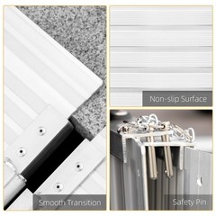 6FT Folding Wheelchair Ramp Aluminum Textured Threshold Ramp 600 lb
