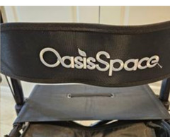 OasisSpace upright silver black walker With Seat