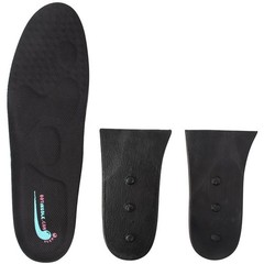 Height Increase Shoe Insoles with Air Cushion (3 Layers 1,2,3 layers, Black