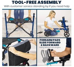 Mobility Upright Walker with Seat, for Seniors, Women – Stand Up Rollator
