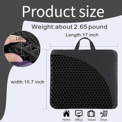 Double Thick Gel Seat Cushion for Pain Relief – Honeycomb Cool Design, 17×15.5in