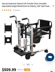 GARVEE Hydraulic Patient Lift Transfer Chair