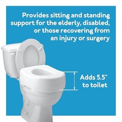 Adds 5 Inches of Height, Elevated and 5 Inch (Pack of 1) Toilet Seat Riser