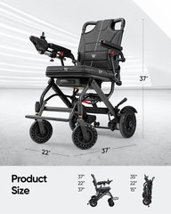 Lightweight 38lbs Foldable Electric Wheelchair Intelligent 300Lb All Terrain New