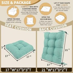Chair Cushion Set for Rocking Chair, Back Pillow & Seat Cushion Light Green