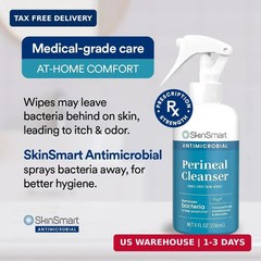 SkinSmart Antimicrobial Perineal Cleanser, Ideal for Incontinence Care and Postp