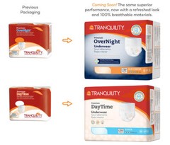 Tranquility Premium Overnight Absorbent Brief, Medium, 34“-48“, Pack of 18