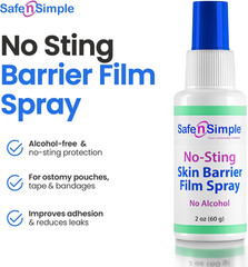Skin Barrier Spray No-Sting – 2Oz Bottle – Alcohol-Free Skin Prep Spray, Odor-Fr