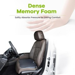 Wedge Car Seat Cushion Memory Foam Non-Slip Adjustable Straps Driving Comfort US