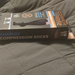 Copper Fit Energy Compression Socks S/M Copper Infused Graduated Compression Bl…