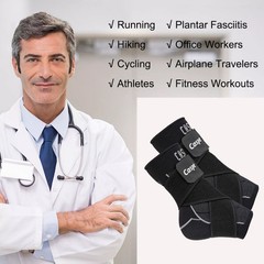 Caspe 2X Ankle Brace Support Compression Sleeve Fasciitis Pain Relief Foot Wrap