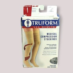 Truform Leg Health Medical Compression Stockings 30-40mmHg (Large – Black)