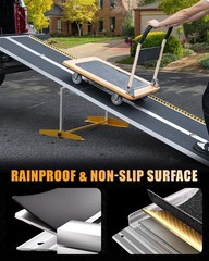 12 ft Aluminum Multi-Folding Wheelchair Scooter Mobility Ramp Portable Non-Slip