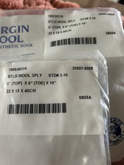 (2) Knit-Rite 100% Virgin Wool Prosthetic Socks 3 Ply Sz 3 9″top 6″ Toe
