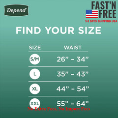 44 Ct Depend Fresh Protection Incontinence Underwear for Men, Adult Diapers, XXL