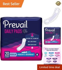 Moderate Absorbency Incontinence Pads for Women – 20 Count, 9.25 Inches Long