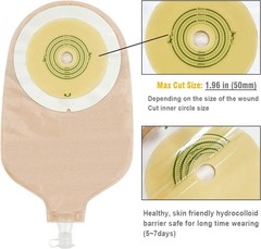 15PK Drainable Urostomy Pouches with Non-Woven Fabric & Odor Filter for Security