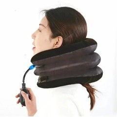 Inflatable Cervical Traction Device Neck Support Brace 3 Tube Adjustable Pillow