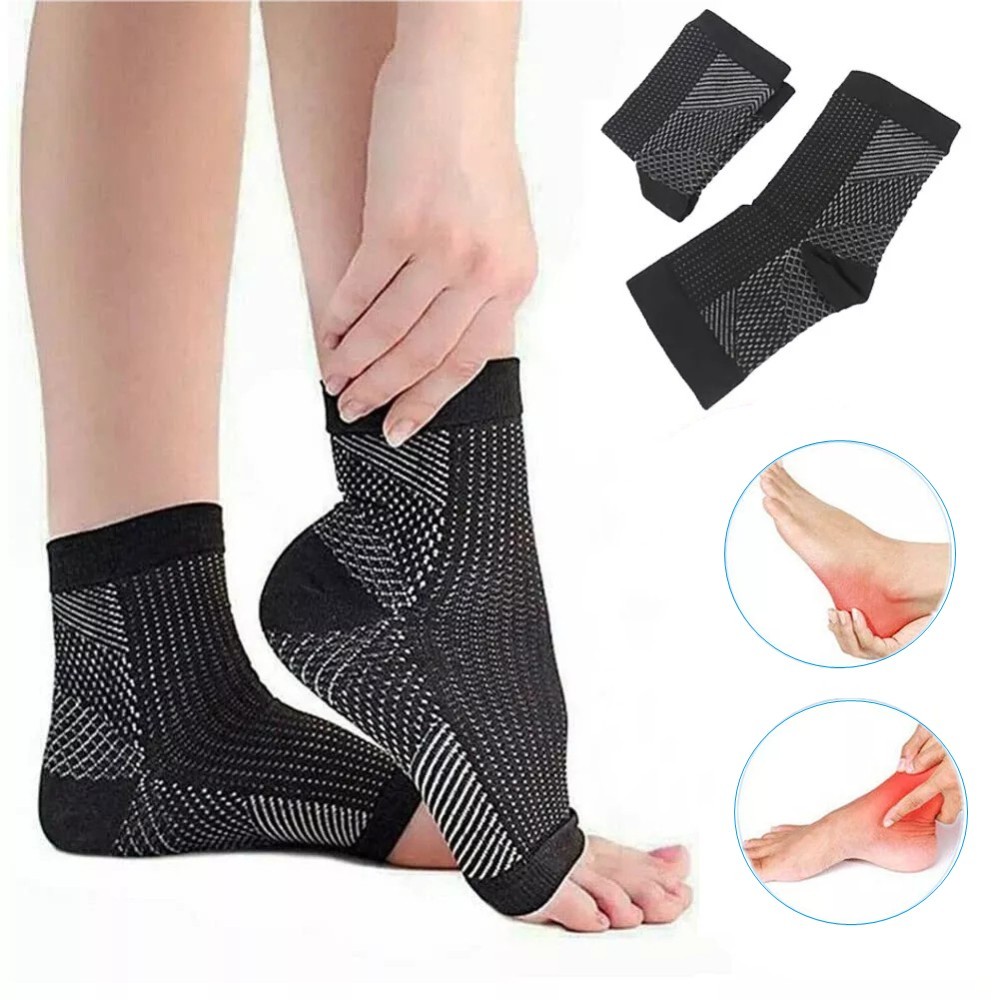 3 Pack Ankle Brace Compression Sleeve 15-20 mmHg Open Toe Сompression Socks