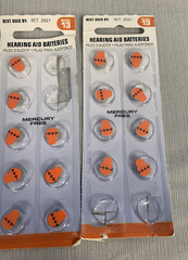 Hearing Aid Batteries Mercury Free, Size 13, 1.45 V, Exp Oct 2021 46 batteries