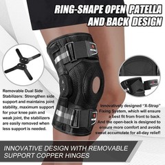 Adjustable Hinged Knee Support with Patented Design for Sports Injuries