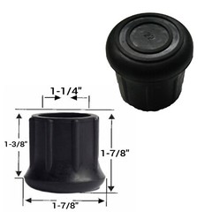 4-Pack 1-1/4″ Rubber Tips for Cane, Walking Stick, Crutch, Chair, Table, Stool