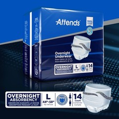 Attends Incontinence Care Underwear for Adults, Large (Pack of 14), White
