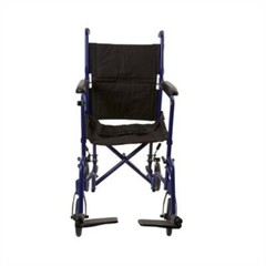 Lightweight Transport Chair McKesson Aluminum Frame with Blue Finish 300 lbs.