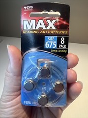 CVS Max Hearing Aid Batteries Size 675 Exp Feb 2028 (8 Pack)