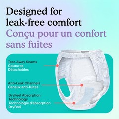 Because Overnight Absorbency Pull Ups Adult Disposable Underwear, 20 Count