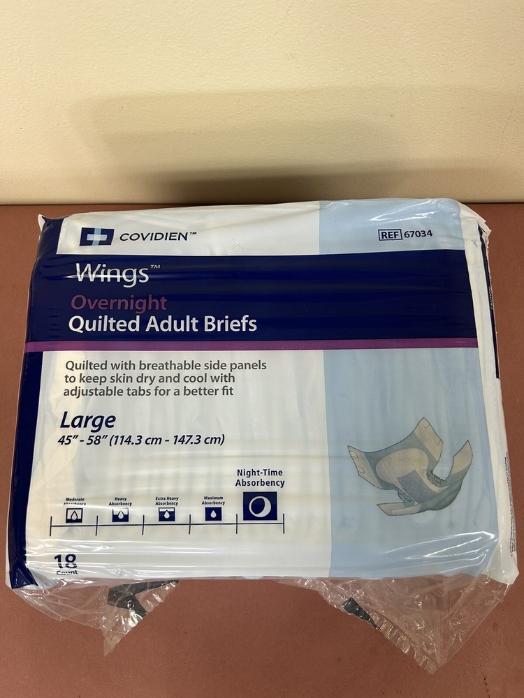 Wings Adult Incontinent Brief Tab Closure Large 45 – 58in -Case of 72