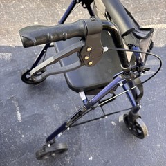 Probasics 4-Wheel Rollator Walker with Padded Seat, Backrest & Storage Bag Blue