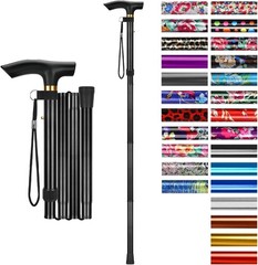 Collapsible Travel Cane for Elderly – 33-37 Inch Adjustable Height，Lightweight