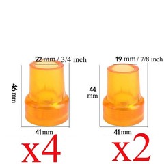 DraCra 6 Pack Cane Tips 19mm 3/4″ + 7/8″ 22mm Orange Rubber End Caps Heavy Du…