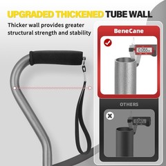 Walking Cane Adjustable 380lbs Load Capacity Offset Cushioned Handle – Mobility