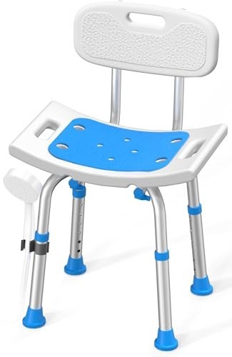Homland Shower Chair W/ Removable Back 400 Lbs Aluminum Adjustable Non-Slip