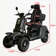 4 Wheel Mobility Scooter All Terrain Fast Scooters 15MPH 500 LBS Capacity 1000W