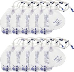 Urinary Drainage Bag w Anti-Reflux Chamber, Urine Bag with 2000 mL Volume 10 Pcs