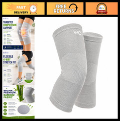 Bamboo Compression Knee Sleeves for Men & Women – Sports Support Pair M