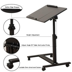 Over Bed Table with Wheels Adjustable | Rolling Laptop Table Overbed Desk Hos…