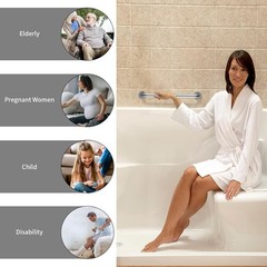 Durable 16 Inch Stainless Steel Grab Bar for Safer Showers – 500 lbs Support