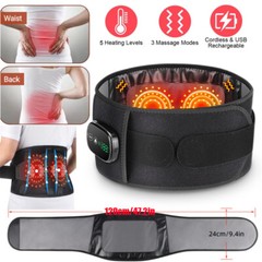 1/2PCS Electric Massage Belt Cordless Heated with Back Support Waist Massager