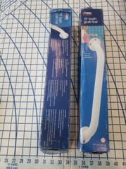 Carex Health Brands Bathroom Wall Grab Bar, White, 16 Inch BUNDLE 2 HANDLES