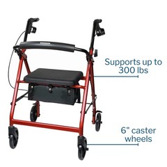 McKesson Rollator Folding Aluminum 32 to 37 inch Handle Height